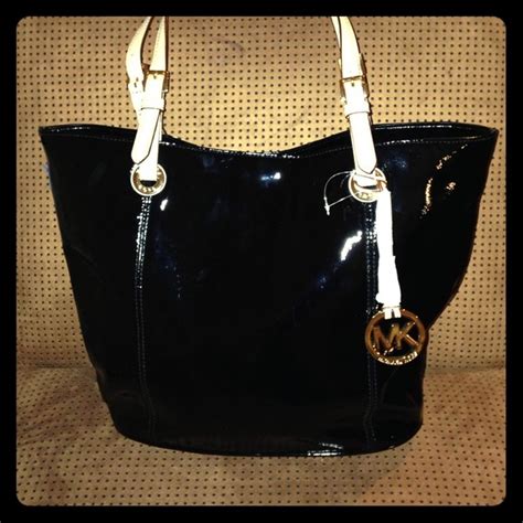 michael kors shiny black purse